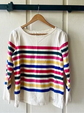 Talbots Color Stripe Crew Neck Top